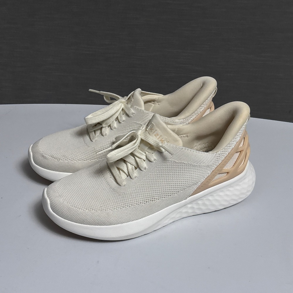 Kizik Athens Sneakers Womens 8 Cream Peach Hands Free Athletic Shoes Comfort